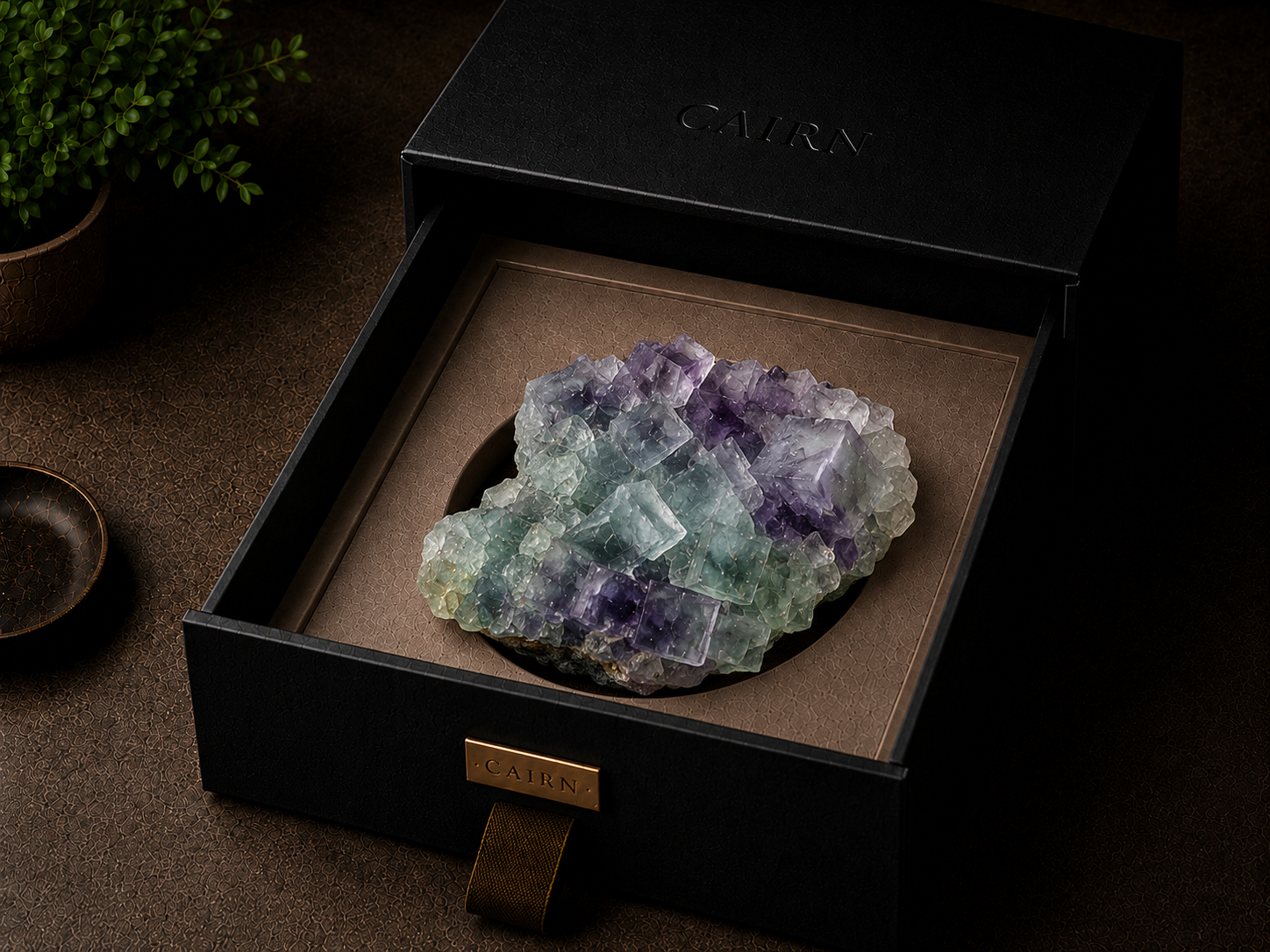Fluorite in Cairn packaging